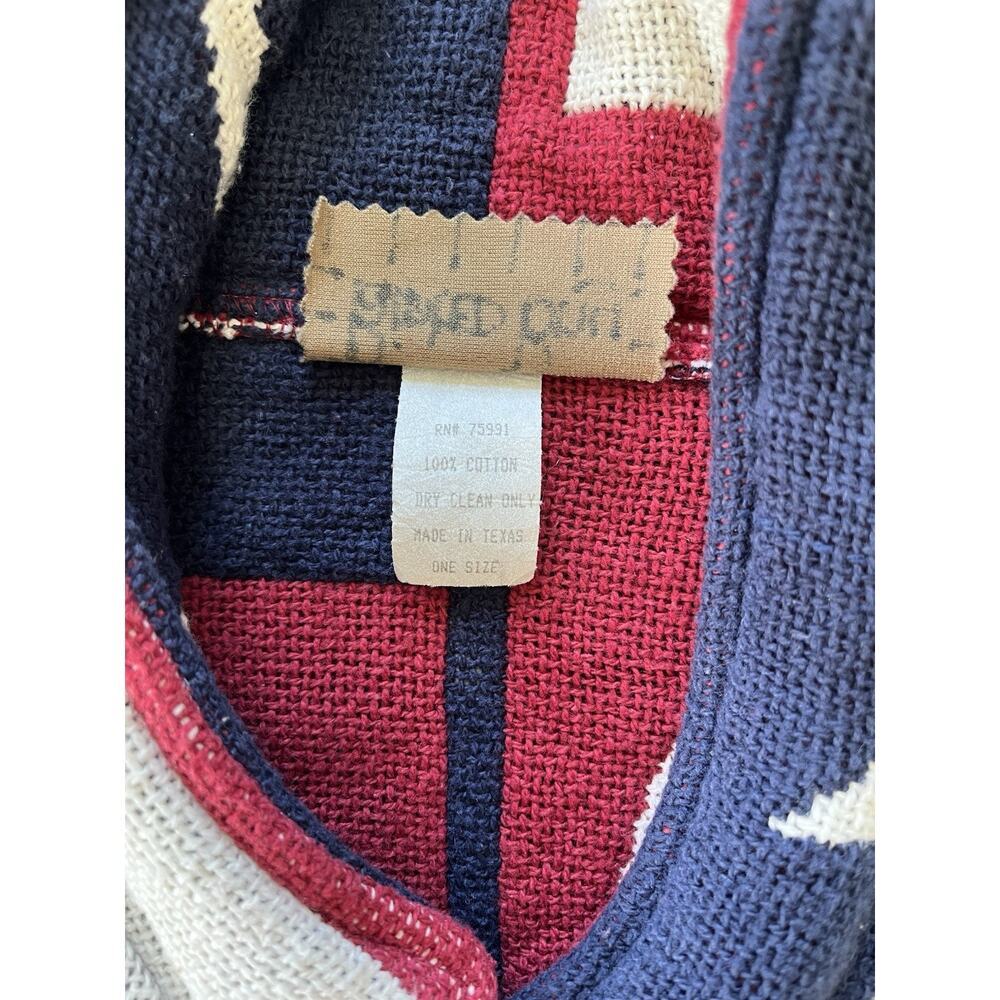 Vintage Painted Pony Patriotic USA Flag Tapestry Woven Jacket Womens One Size - Picture 7 of 10